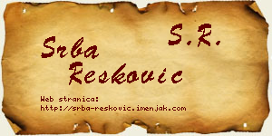 Srba Resković vizit kartica